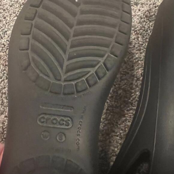 Crocs Kadee Flats Slip On Waterproof Shoes Women Size 8 Solid Black Ballet Flats - Picture 7 of 8